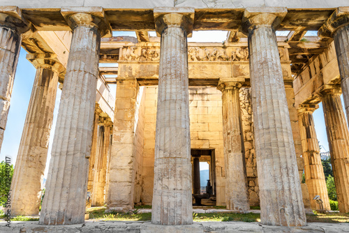 Temple of Hephaestus in sun light, Athens, Greece photo