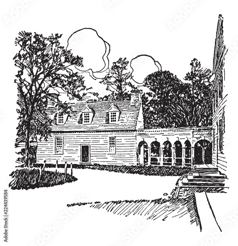 Mount Vernon vintage illustration.