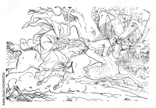 Headless Horseman, vintage illustration
