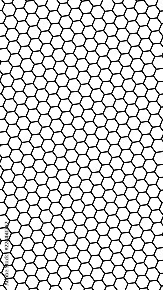 Black honeycomb on a white background. Isometric geometry. Vertical image orientation. 3D illustration Black honeycomb on a white background. Isometric geometry. Vertical image orientation. 3D illustration