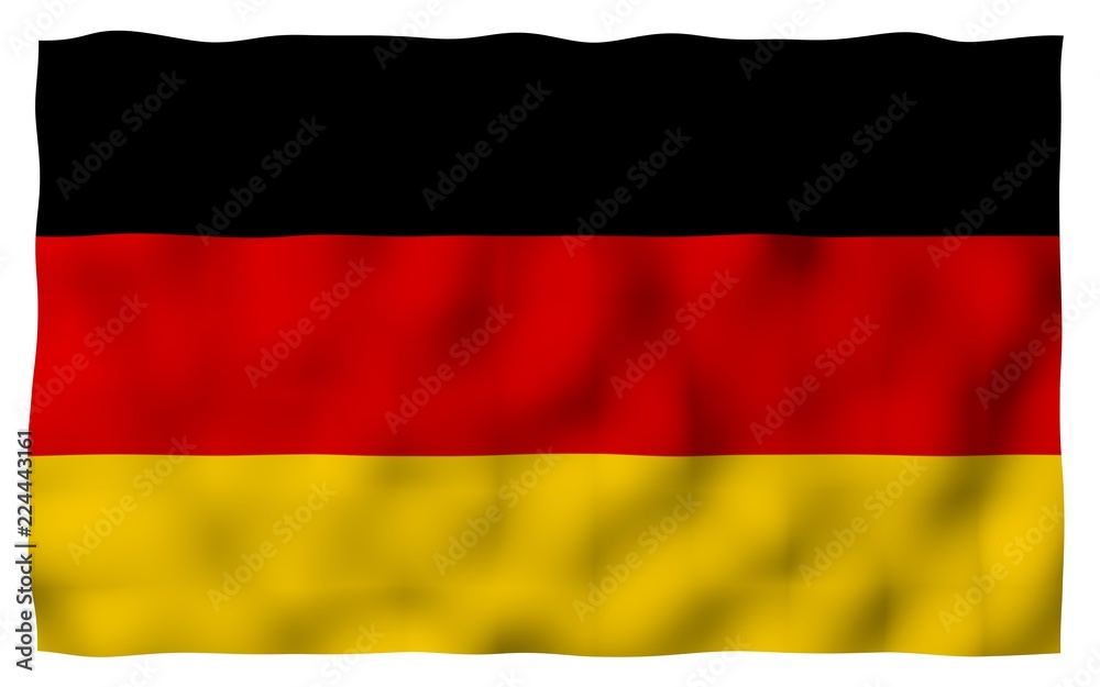 Naklejka premium Flag of Germany. Wide format 3D illustration. State symbol of the Federal Republic of Germany. 3D rendering