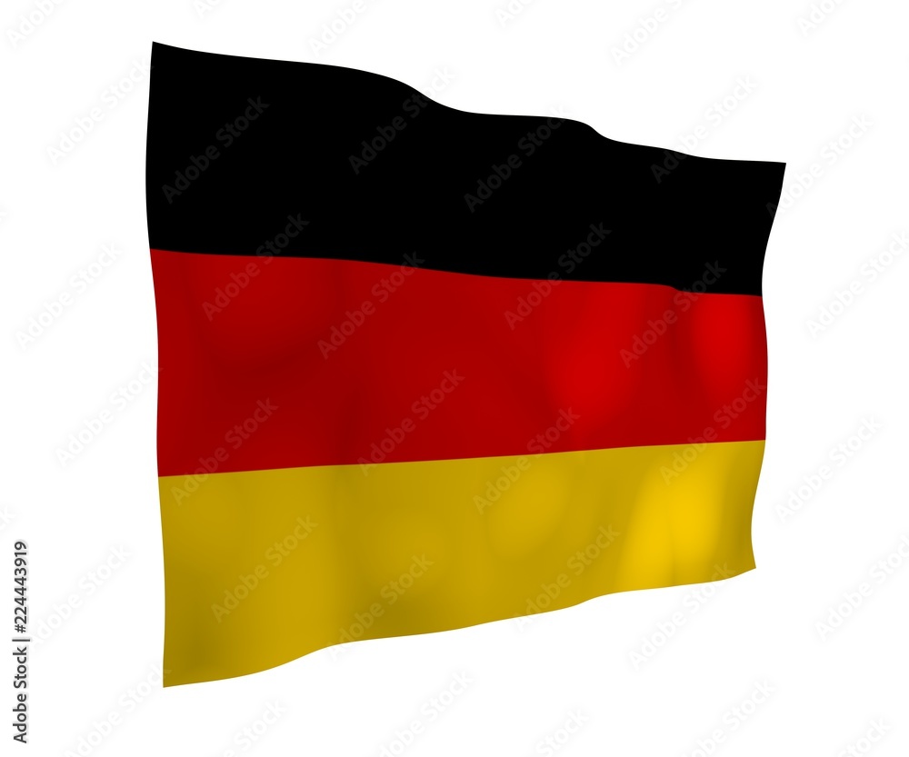 Naklejka premium Flag of Germany. Wide format 3D illustration. State symbol of the Federal Republic of Germany. 3D rendering