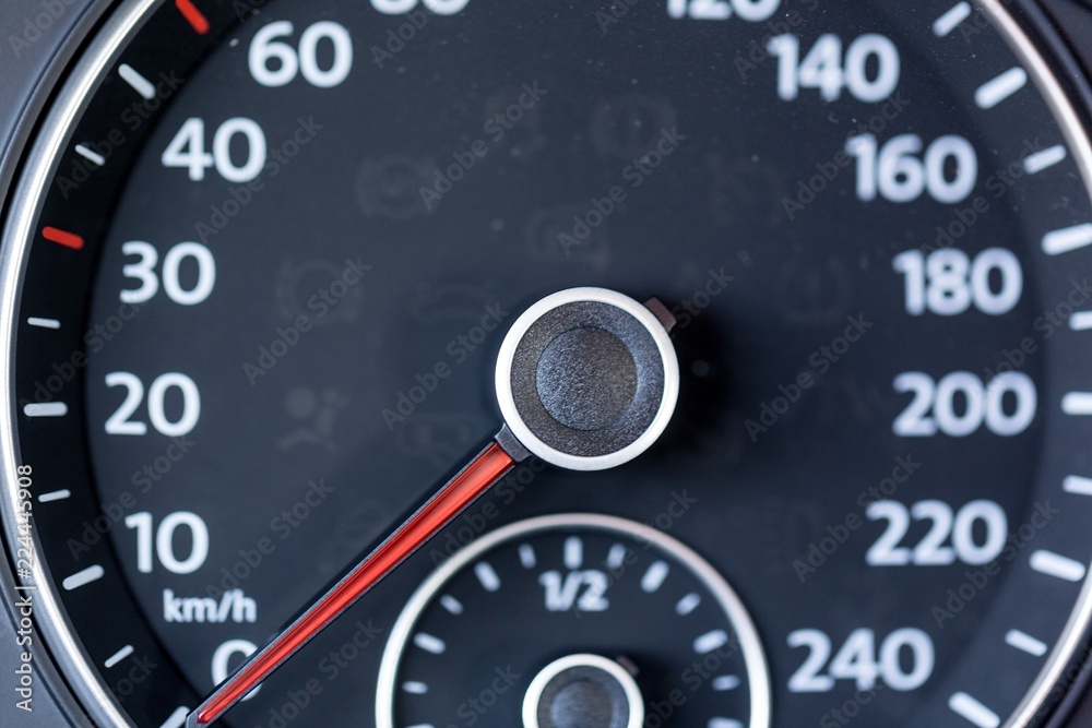 Closeup of a Speedometer in a Car Closeup of a Speedometer in a Car
