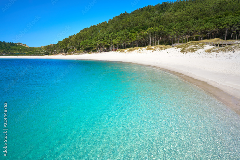 Islas Cies islands beach turquoise near Vigo Galicia