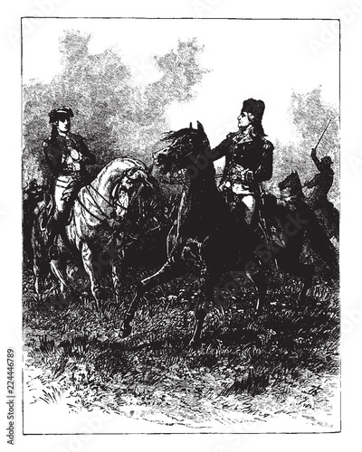 Washington and General Lee vintage illustration.