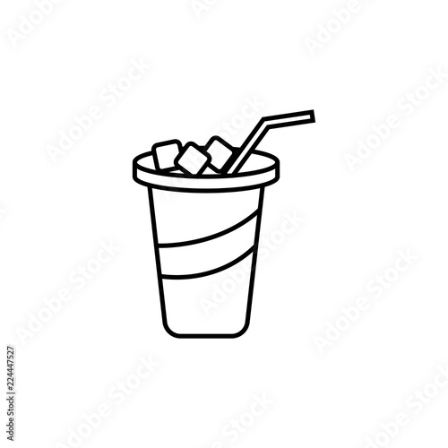 iced juice in glass icon. Element of fast food for mobile concept and web apps icon. Thin line icon for website design and development, app development