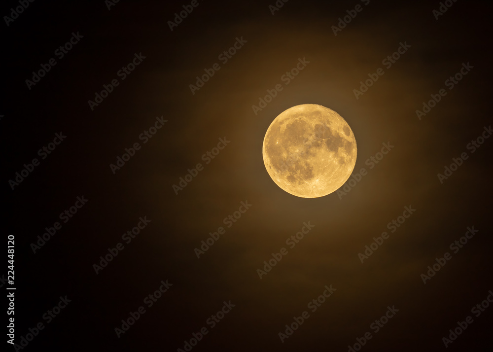 Photo of orange coloured full moon taken on the 25.09.2018 in East London Photo of orange coloured full moon taken on the 25.09.2018 in East London