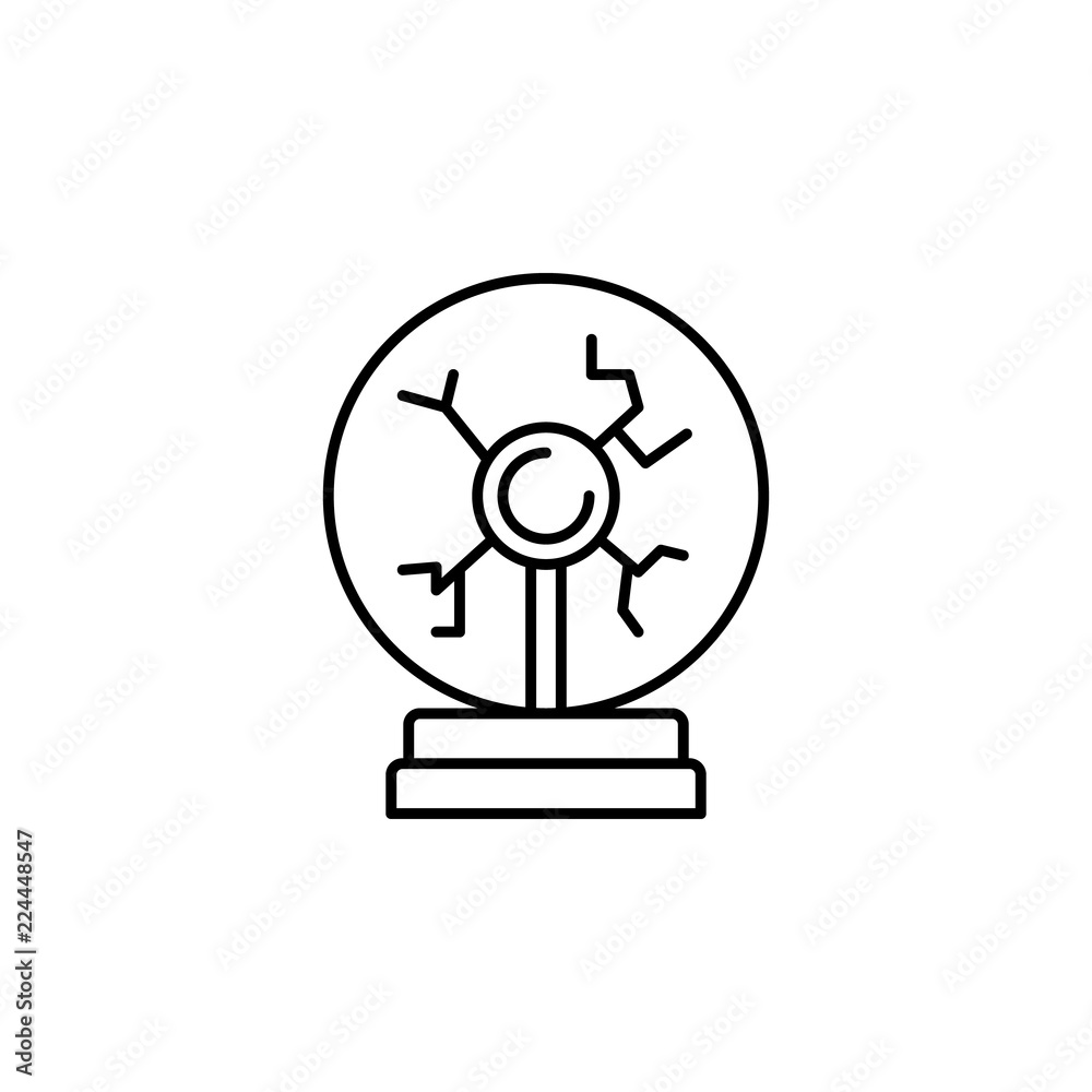plasma ball icon. Element of physics science for mobile concept and web apps icon. Thin line icon for website design and development, app development