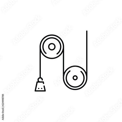 pulley weight icon. Element of physics science for mobile concept and web apps icon. Thin line icon for website design and development, app development