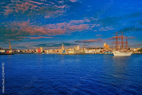 La Coruna Port in Galicia Spain