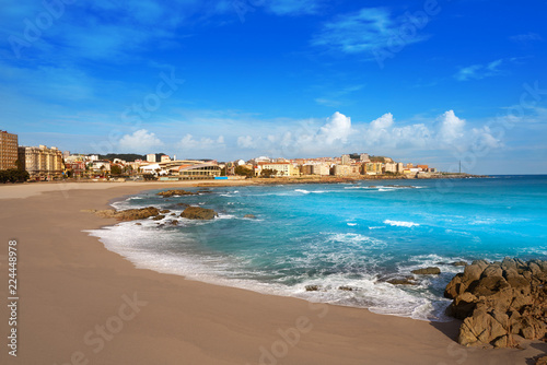 La Coruna Riazor beach in Galicia Spain photo