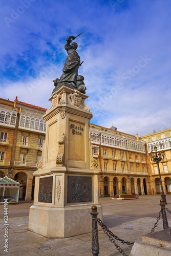 La Coruna Maria Pita Square monument in Galicia