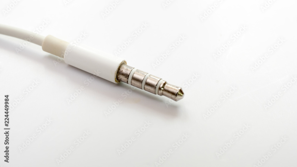 earphone close up on white background earphone close up on white background