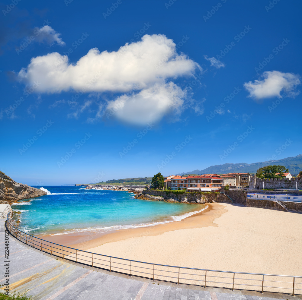 Llanes El Sablon beach in Asturias Spain
