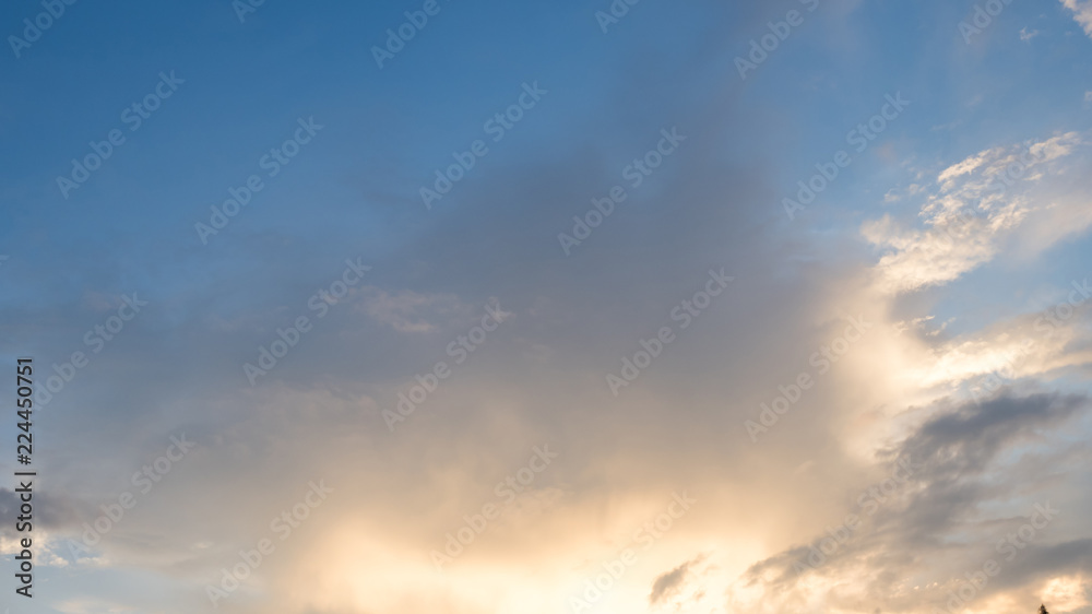 Cloudy sky over sea background