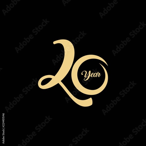 20 Year Anniversary Vector Template Design Illustration