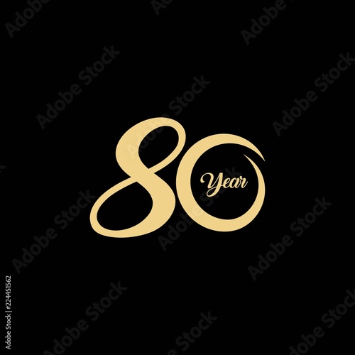 80 Year Anniversary Vector Template Design Illustration