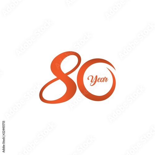 80 Year Anniversary Vector Template Design Illustration