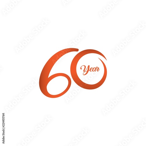 60 Year Anniversary Vector Template Design Illustration