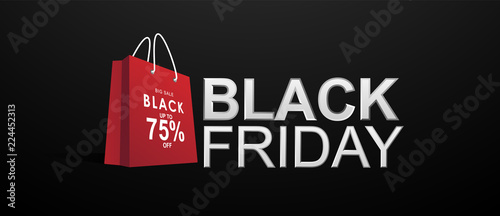 Black Friday black paper bag big sale