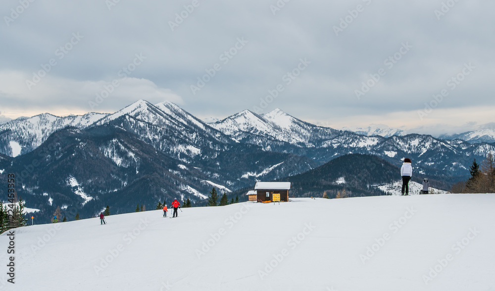 Fototapeta premium Snow-capped mountains for skiing