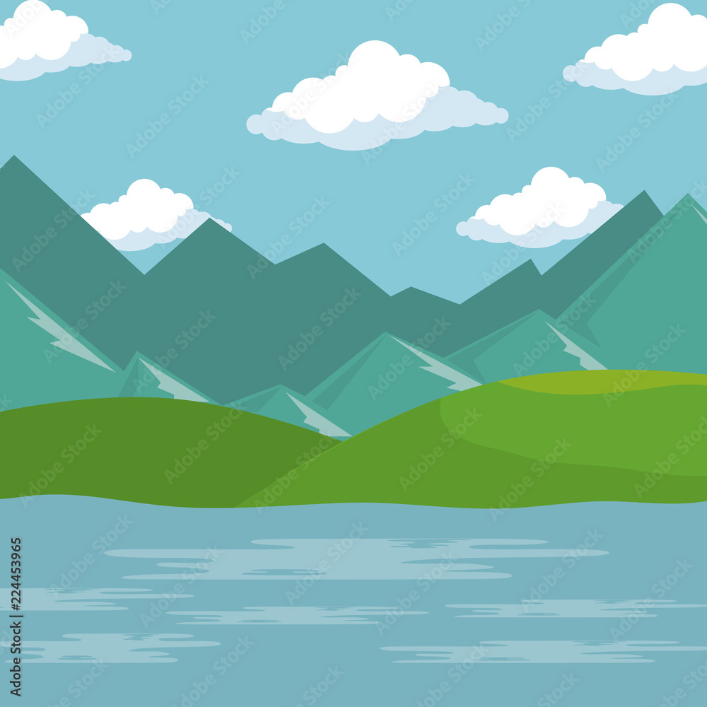 landscape with lake scene