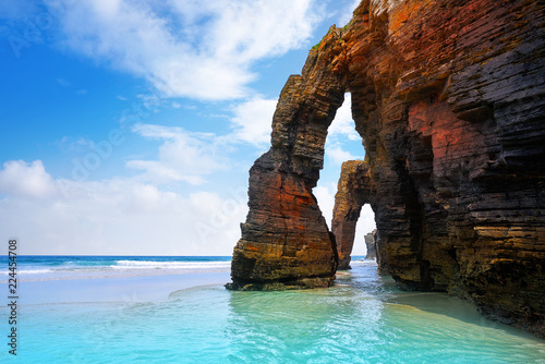 Playa las catedrales Catedrais beach in Galicia Spain photo