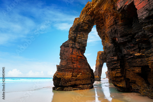 Playa las catedrales Catedrais beach in Galicia Spain