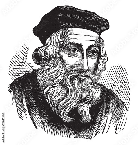 John Wycliffe, vintage illustration