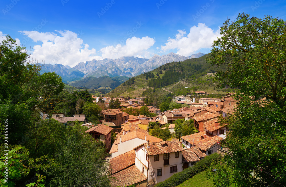 Potes in Cantabria skyline village Spain