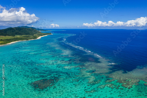 Aerial view of Tropical lagoon of Ishigaki island © leungchopan