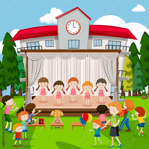 Young girls in ballerina show