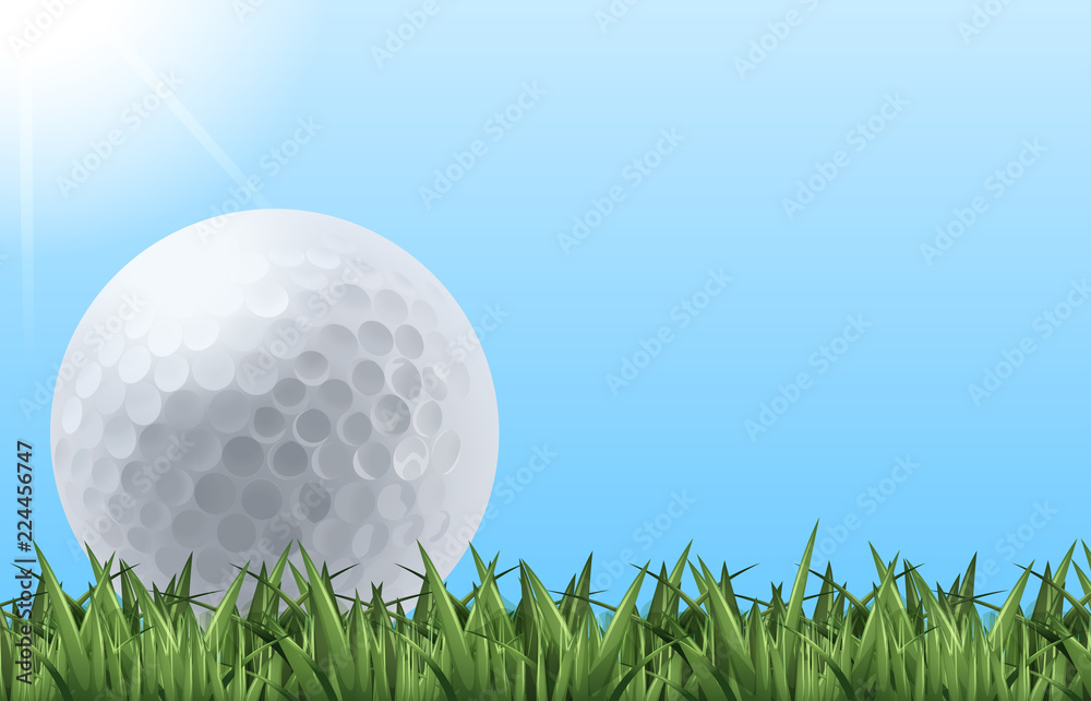 Fototapeta Golf ball on grass