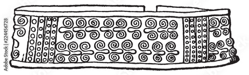 Hair Pin, vintage engraving.