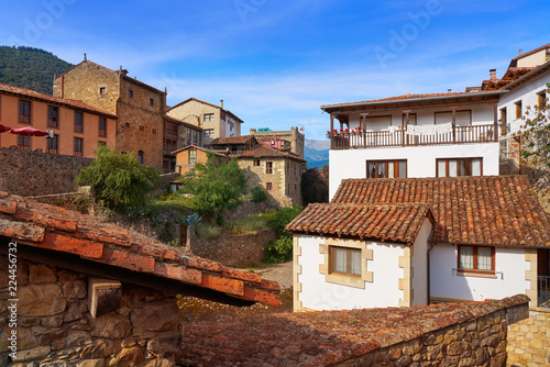 Potes village facades in Cantabria Spain © lunamarina