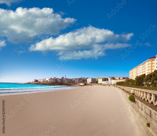 La Coruna Riazor beach in Galicia Spain photo