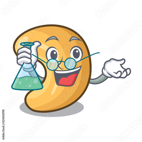 Professor cashew nut salty roasted on cartoon