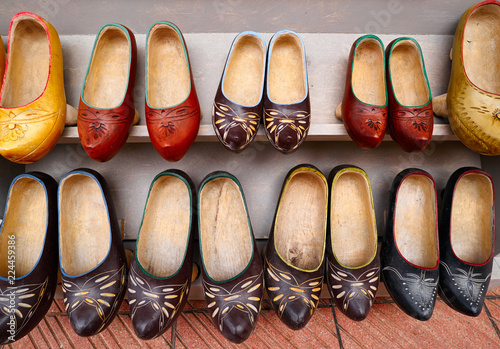Zuecos traditional wooden shoes from Asturias Spain