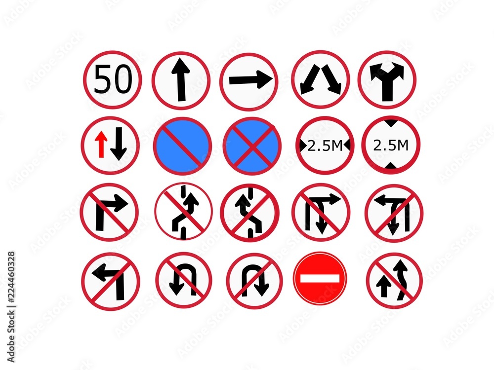 set of traffic signs set of traffic signs