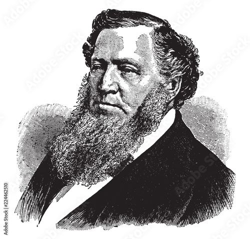 Brigham Young, vintage illustration