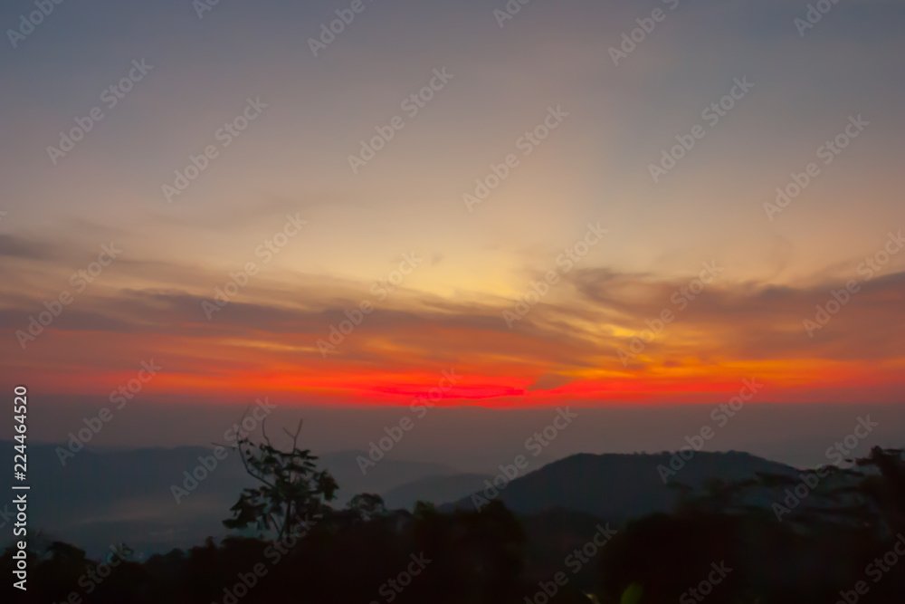 Sunset at mountain in Thailand