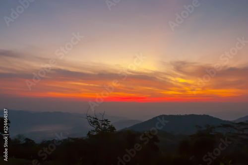 Sunset at mountain in Thailand © Pongvit