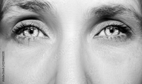 A beautiful insightful look woman's eye. Close up shot.