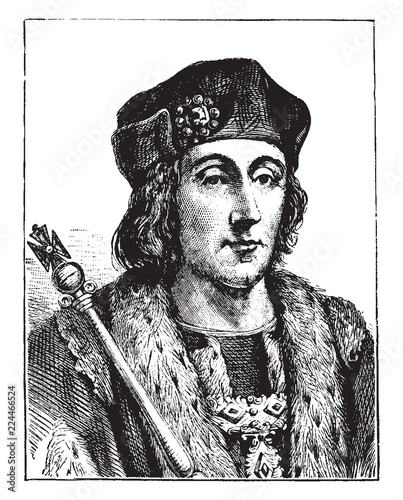 Henry VII of England, vintage illustration
