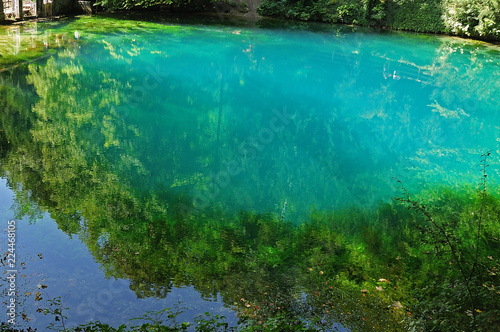 Fototapeta Naklejka Na Ścianę i Meble -  spring of river Blau in Blaubeuren, Germany