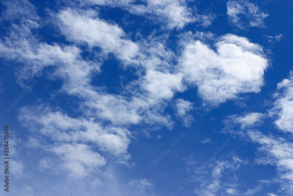 White clouds in the blue sky