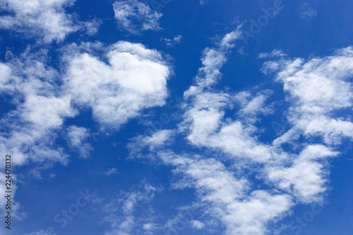 White clouds in the blue sky