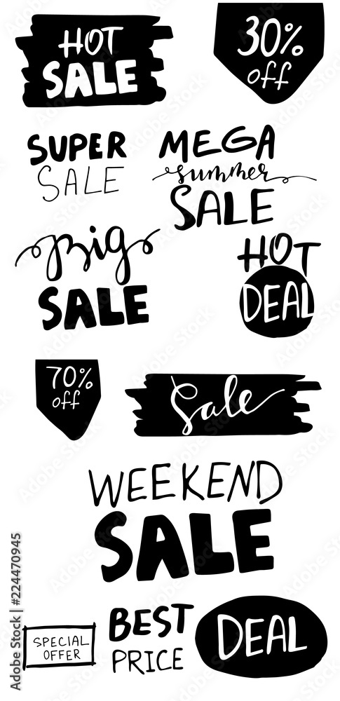 Sale. Hand drawn word tag