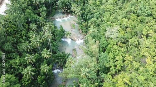 Inambakan waterfalls in Cebu Philippines drone view  photo