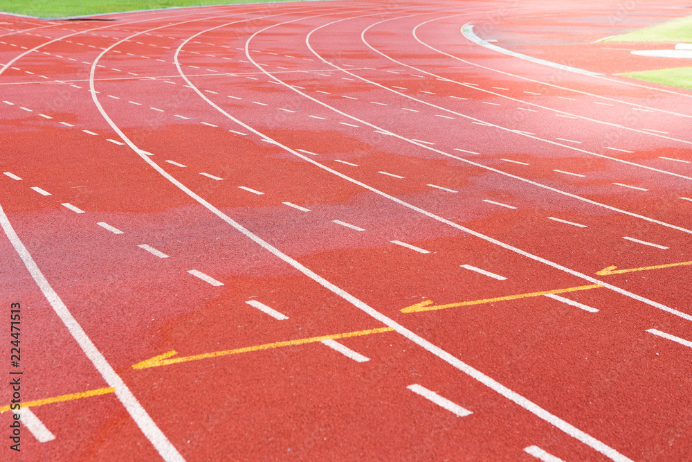 Fototapeta premium Red Track in the stadium